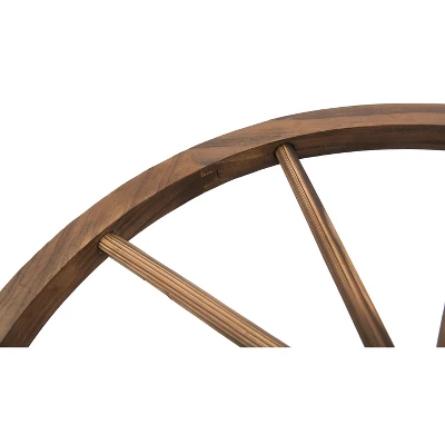 Outsunny 3.3ft Wooden Garden Bridge Arc Footbridge With Half-Wheel Style Railings & Solid Fir Construction, Stained Wood 7 Outsunny 3.3ft Wooden Garden Bridge Arc Footbridge With Half-Wheel Style Railings & Solid Fir Construction, Stained Wood - Image 7