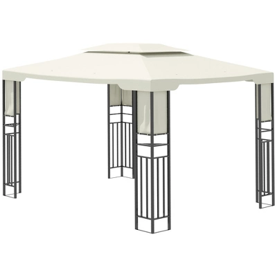 Outsunny 13' X 10' Patio Gazebo Outdoor Canopy Shelter With Double Vented Roof, Storage Shelves, Steel Frame For Lawn, Backyard And Deck 3 Outsunny 13' X 10' Patio Gazebo Outdoor Canopy Shelter With Double Vented Roof, Storage Shelves, Steel Frame For Lawn, Backyard And Deck - Image 3