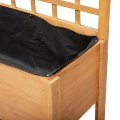 Outsunny 41'' Raised Garden Bed Mobile Elevated Wooden Planter Box Stand With Wheels, Trellis And Storage Shelf, Brown -OUTSUNNY Sales Store GUEST a00aa7a4 cf31 43fe 83d0 1bce53288596