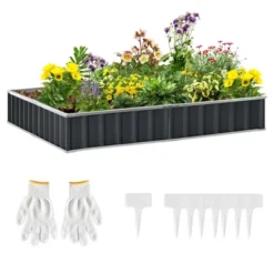 Outsunny 8.5x3ft Metal Raised Garden Bed, DIY Large Steel Planter Box, No Bottom W/ A Pairs Of Glove For Backyard, Patio To Grow Vegetables, Herbs, And Flowers -OUTSUNNY Sales Store GUEST a0ff8374 2a11 4ad0 a8dc 8d4be0a96b72