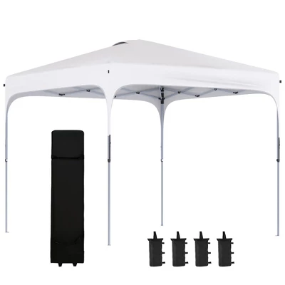 Outsunny 8' X 8' Pop Up Canopy, Foldable Gazebo Tent With Carry Bag With Wheels And 4 Leg Weight Bags For Outdoor Garden Patio Party 9 Outsunny 8' X 8' Pop Up Canopy, Foldable Gazebo Tent With Carry Bag With Wheels And 4 Leg Weight Bags For Outdoor Garden Patio Party - Image 9