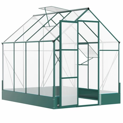 Outsunny Walk-in Plant Polycarbonate Greenhouse With Temperature Controlled Window Hobby Greenhouse For Backyard/Outdoor 7 Outsunny Walk-in Plant Polycarbonate Greenhouse With Temperature Controlled Window Hobby Greenhouse For Backyard/Outdoor - Image 7