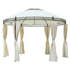 Outsunny 11.5' Steel Outdoor Patio Gazebo Canopy With Double Roof Romantic Round Design & Included Side Curtains -OUTSUNNY Sales Store GUEST a2ffc94e b19d 46c4 8439 21a01f495eb3