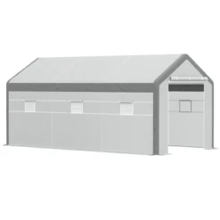 Outsunny 20' X 10' X 9' Walk-In Greenhouse, Outdoor Gardening Canopy With 6 Roll-up Windows, 2 Zippered Doors & Weather Cover -OUTSUNNY Sales Store GUEST a5d8ee71 1330 4a97 ae58 459753d0dcc6