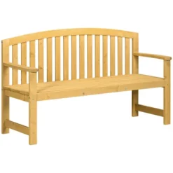 Outsunny 56" Outdoor Wood Bench, 2-Seater Wooden Garden Bench With Slatted Seat, Backrest & Arm Rests For Patio, Porch, Poolside, Balcony, Natural 7 Outsunny 56" Outdoor Wood Bench, 2-Seater Wooden Garden Bench With Slatted Seat, Backrest & Arm Rests For Patio, Porch, Poolside, Balcony, Natural -OUTSUNNY Sales Store GUEST a93edbef 8143 453b b399 b90348e724f2