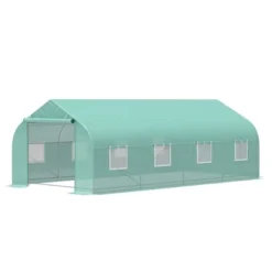Outsunny 20' X 10' X 7' Tunnel Greenhouse Large Walk-In Warm House Deluxe High GardenHot House With 8 Roll Up Windows & Roll Up Door, Steel Frame -OUTSUNNY Sales Store GUEST aaa98e1b f3e2 4b65 9efd aa9a19a7d075