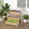 Outsunny Raised Garden Bed, 3 Tiered Vertical Planter With 5 Flower Boxes, Hooks & Drainage Holes For Outdoor Herbs, Vegetables, Wood