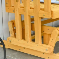 Outsunny Wooden Patio Glider Bench, Wood Outdoor Loveseat With High Back And Armrests, 2-Seat -OUTSUNNY Sales Store GUEST b0f58a73 a400 46ca 934a 038146e7179a