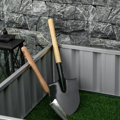 Outsunny 3x3ft Galvanized Raised Garden Bed, Steel Planter For Outdoor Plants, No Bottom W/ A Pairs Of Glove For Backyard, Patio To Grow Vegetables, Herbs, And Flowers 4 Outsunny 3x3ft Galvanized Raised Garden Bed, Steel Planter For Outdoor Plants, No Bottom W/ A Pairs Of Glove For Backyard, Patio To Grow Vegetables, Herbs, And Flowers - Image 4