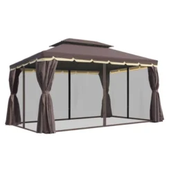 Outsunny 10' X 13' Patio Gazebo, 2-Tier Polyester Roof, Vented Canopy, Mesh, Portable Aluminum Frame For Outdoor -OUTSUNNY Sales Store GUEST b1a13e45 a45a 4d86 84a7 d6dce2a623ed