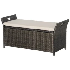Outsunny Outdoor PE Rattan Two-In-One Storage Bench, Patio Wicker Large Capacity Footstool Rectangle Basket Box W/ Handles & Cushion 9 Outsunny Outdoor PE Rattan Two-In-One Storage Bench, Patio Wicker Large Capacity Footstool Rectangle Basket Box W/ Handles & Cushion -OUTSUNNY Sales Store GUEST b2a2ccdd 9be0 4ab8 a434 c65ecd050969