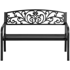 Outsunny 50" Blossoming Pattern Garden Decorative Patio Park Bench With Beautiful Floral Design & Relaxing Comfortable Build -OUTSUNNY Sales Store GUEST b4d908bf 4c7e 4649 84cf 9025aac1c40e