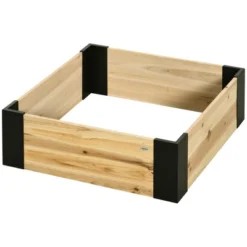 Outsunny Wooden Raised Garden Bed Flower Box With Metal Bracket, Installed By Hand, Outdoor Planter Box, 31.5 X 31.5in Square, Natural 7 Outsunny Wooden Raised Garden Bed Flower Box With Metal Bracket, Installed By Hand, Outdoor Planter Box, 31.5 X 31.5in Square, Natural -OUTSUNNY Sales Store GUEST b5da4e50 1da7 42cf 89e4 1f3cf70b125d