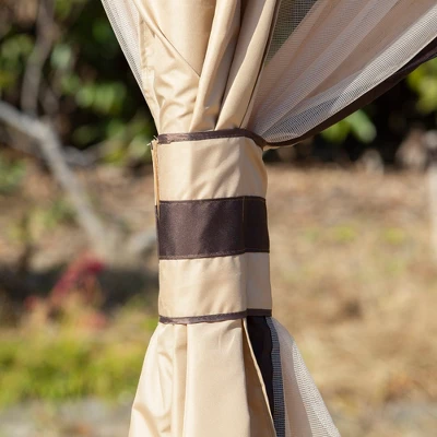 Outsunny 10' X 12' Outdoor Gazebo, Patio Gazebo Canopy Shelter W/ Double Vented Roof, Zippered Mesh Sidewalls, Solid Steel Frame 4 Outsunny 10' X 12' Outdoor Gazebo, Patio Gazebo Canopy Shelter W/ Double Vented Roof, Zippered Mesh Sidewalls, Solid Steel Frame - Image 4