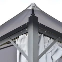 Outsunny 13' X 10' Outdoor Patio Gazebo Soft Top Canopy With PA Coated Polyester Roof, Steel/Aluminum Frame, Curtains & Netting Sidewalls, Gray -OUTSUNNY Sales Store GUEST b9c4849e 9633 4376 8069 d7d0e1a6459a