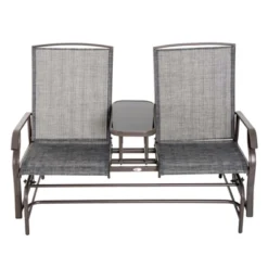 Outsunny 2-Person Outdoor Glider Bench W/ Center Table, Steel Frame For Backyard Garden Porch, Gray 9 Outsunny 2-Person Outdoor Glider Bench W/ Center Table, Steel Frame For Backyard Garden Porch, Gray -OUTSUNNY Sales Store GUEST ba2a65b0 2596 4c7a 81fe e637489bf89b