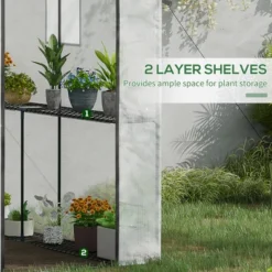 Outsunny 47.25" X 73.25" X 74.25" Walk-in Greenhouse, Outdoor Portable Plant Growing Area With Mesh Protected Roll-up Door & Window, 4 Shelves, White 8 Outsunny 47.25" X 73.25" X 74.25" Walk-in Greenhouse, Outdoor Portable Plant Growing Area With Mesh Protected Roll-up Door & Window, 4 Shelves, White -OUTSUNNY Sales Store GUEST bbb5f93c 115a 416e bf8f 22c13e182b85
