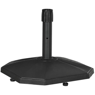 Outsunny 48lbs Patio Umbrella Base, Concrete, 18" Outdoor Umbrella Stand Holder For Parasol Poles 1.25", 1.34", And 1.5" Dia, Black 3 Outsunny 48lbs Patio Umbrella Base, Concrete, 18" Outdoor Umbrella Stand Holder For Parasol Poles 1.25", 1.34", And 1.5" Dia, Black - Image 3