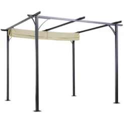 Outsunny 10' X 10' Retractable Patio Gazebo Pergola With UV Resistant Outdoor Canopy & Strong Steel Frame -OUTSUNNY Sales Store GUEST bdfca953 8aa1 4b31 b042 dbcb9f93fbd3