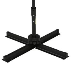 Outsunny 9.8' Offset Patio Umbrella With Base, Steel Aluminum Cantilever Umbrella With 360-degree Rotation, Tilt, 8 Ribs, Crank, Cross Base, Coffee -OUTSUNNY Sales Store GUEST bedf1426 9156 4418 823c 6e8e11f3910e