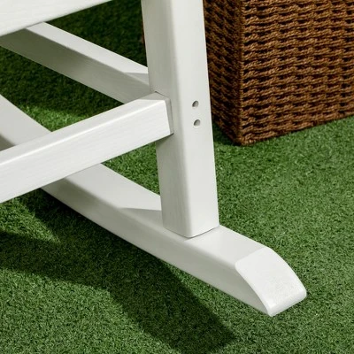 Outsunny 2 Pc Outdoor Rocking Chair, Traditional Slatted Porch Rocker With Armrests, Waterproof HDPE, Light Gray 5 Outsunny 2 Pc Outdoor Rocking Chair, Traditional Slatted Porch Rocker With Armrests, Waterproof HDPE, Light Gray - Image 5