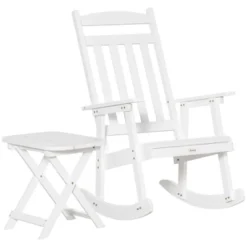 Outsunny Wooden Rocking Chair Set, 2-Piece Outdoor Porch Rocker With Foldable Table For Patio, Backyard And Garden -OUTSUNNY Sales Store GUEST c10ca7c6 7aee 4f41 844f e2600c162769