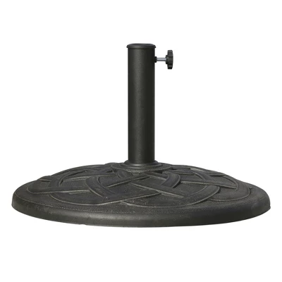 Outsunny 22" 42 Lbs Round Resin Umbrella Base Stand Market Parasol Holder With Beautiful Decorative Pattern & Easy Setup, Bronze 3 Outsunny 22" 42 Lbs Round Resin Umbrella Base Stand Market Parasol Holder With Beautiful Decorative Pattern & Easy Setup, Bronze - Image 3