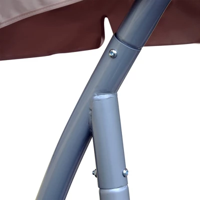 Outsunny 3 Person Patio Swing Seats, Porch Swing With Stand And Adjustable Canopy Outdoor Swing Chair Bench For Garden, Poolside 5 Outsunny 3 Person Patio Swing Seats, Porch Swing With Stand And Adjustable Canopy Outdoor Swing Chair Bench For Garden, Poolside - Image 5