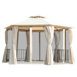 Outsunny 13' X 13' Outdoor Patio Gazebo Canopy Pavilion With Removable Mesh Netting, Curtains, Double Tiered Roof, UV Protection & Large Floor Space 10 Outsunny 13' X 13' Outdoor Patio Gazebo Canopy Pavilion With Removable Mesh Netting, Curtains, Double Tiered Roof, UV Protection & Large Floor Space -OUTSUNNY Sales Store GUEST c2b2c633 8aa3 4af8 a4b8 1617d89ddf56