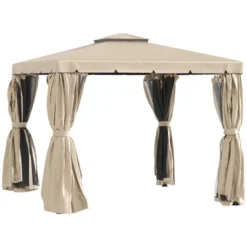 Outsunny 10' X 10' Patio Gazebo Outdoor Canopy Shelter With Double Vented Roof, Netting And Curtains For Garden, Lawn, Backyard And Deck 15 Outsunny 10' X 10' Patio Gazebo Outdoor Canopy Shelter With Double Vented Roof, Netting And Curtains For Garden, Lawn, Backyard And Deck -OUTSUNNY Sales Store GUEST c2fc1cfb b719 4faf 8884 27370d9a0c44