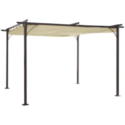 Outsunny 11.5' X 11.5' Retractable Patio Gazebo Pergola With UV Resistant Outdoor Canopy & Strong Steel Frame -OUTSUNNY Sales Store GUEST c3d729b7 74a9 4dba be09 4dfcfdb53c79