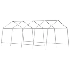 Outsunny 19.7' X 9.8' X 7.9' Outdoor Walk-in Greenhouse, Hot House With Mesh Windows, Bottom Vent, Zippered Door, PE Cover, Steel Frame, White -OUTSUNNY Sales Store GUEST c6779b4a 258c 4ce6 8aaa 3c82b4de3e7a