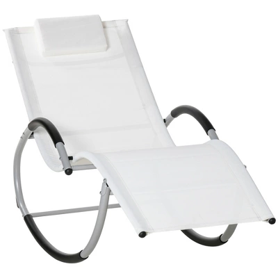 Outsunny Rocking Chair, Zero Gravity Patio Chaise Garden Sun Lounger, Outdoor Reclining Rocker Lounge Chair With Detachable Pillow For Lawn, Patio Or Pool 7 Outsunny Rocking Chair, Zero Gravity Patio Chaise Garden Sun Lounger, Outdoor Reclining Rocker Lounge Chair With Detachable Pillow For Lawn, Patio Or Pool - Image 7
