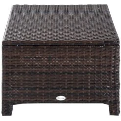 Outsunny 2 Pc 20" Outdoor PE Rattan Wicker Ottoman, Fade-Resistant Patio Footrest With Soft Cushion, Steel Frame, Dark Brown, White -OUTSUNNY Sales Store GUEST c841fbc8 1126 47c7 8fb3 702614122c53