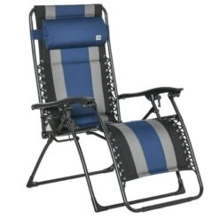 Outsunny XL Oversize Zero Gravity Recliner, Padded Patio Lounger Chair, Folding Chair With Adjustable Backrest, Cup Holder And Headrest For Backyard, Poolside, Lawn -OUTSUNNY Sales Store GUEST ca80cee9 c073 44eb a6fe 9e726e5b2a4b