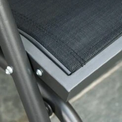 Outsunny Outdoor Glider Chair, Swing Chair With Breathable Mesh Fabric, Curved Armrests And Steel Frame For Porch, Garden, Poolside, Balcony, Black -OUTSUNNY Sales Store GUEST cb55a487 2943 478b 9ebf 67a497bc5539