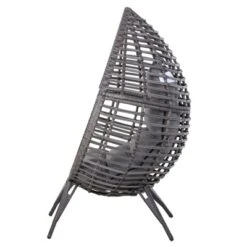 Outsunny Patio Wicker Lounge Chair With Soft Cushion, Outdoor/Indoor PE Rattan Egg Teardrop Cuddle Chair With Height Adjustable Knob For Backyard Garden Lawn Living Room -OUTSUNNY Sales Store GUEST ccef2e9a e429 4115 b9dc 45329eeadb0f