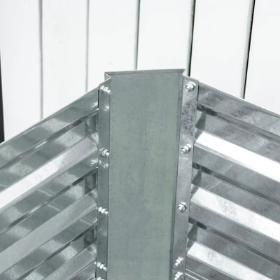 Outsunny Raised Garden Bed, Galvanized Elevated Planter Box With 2 Trellis Tomato Cages, Reinforcing Rods, 4' X 3' X 2', Silver 5 Outsunny Raised Garden Bed, Galvanized Elevated Planter Box With 2 Trellis Tomato Cages, Reinforcing Rods, 4' X 3' X 2', Silver - Image 5