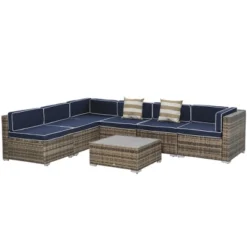 Outsunny 7-Piece Patio Furniture Sets Outdoor Wicker Conversation Sets All Weather PE Rattan Sectional Sofa Set With Cushions & Slat Plastic Wood Table -OUTSUNNY Sales Store GUEST ce633d5d bf93 4756 9cf2 3d725a716f77