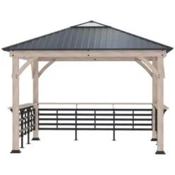 Outsunny 11' X 11' Grill Gazebo Canopy, Hardtop Gazebo With Three Bar Counters, Metal And Acrylic Combined Roof 7 Outsunny 11' X 11' Grill Gazebo Canopy, Hardtop Gazebo With Three Bar Counters, Metal And Acrylic Combined Roof -OUTSUNNY Sales Store GUEST cebf97de 3876 4bdf a4bf 43370071d594