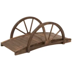 Outsunny 3.3ft Wooden Garden Bridge Arc Footbridge With Half-Wheel Style Railings & Solid Fir Construction, Stained Wood 9 Outsunny 3.3ft Wooden Garden Bridge Arc Footbridge With Half-Wheel Style Railings & Solid Fir Construction, Stained Wood -OUTSUNNY Sales Store GUEST cec780b2 84ec 4191 a138 27b6d28eeb37