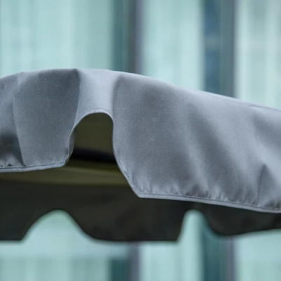 Outsunny 3-Person Porch Swing With Stand, Outdoor Swing For Patio Porch With Tilt Canopy & Comfortable Swing Bench-Style Seat, Steel Frame, Gray 4 Outsunny 3-Person Porch Swing With Stand, Outdoor Swing For Patio Porch With Tilt Canopy & Comfortable Swing Bench-Style Seat, Steel Frame, Gray - Image 4