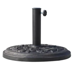 Outsunny 18" 20 Lbs Round Resin Umbrella Base Stand Market Parasol Holder With Decorative Rose Floral Pattern & Easy Setup For Garden, Bronze -OUTSUNNY Sales Store GUEST d2b752e2 95f5 43aa 8155 747aa277d80f