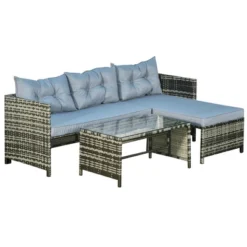 Outsunny 3-Piece Wicker Patio Furniture Sets, Rattan Conversation Sets, Sectional Sofa Set With Cushioned Lounge Chaise For Garden Poolside Or Porch Lounging -OUTSUNNY Sales Store GUEST d2dea41a 0be3 455e 9aae f64c986fa131