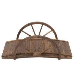 Outsunny 3.3ft Wooden Garden Bridge Arc Footbridge With Half-Wheel Style Railings & Solid Fir Construction, Stained Wood 12 Outsunny 3.3ft Wooden Garden Bridge Arc Footbridge With Half-Wheel Style Railings & Solid Fir Construction, Stained Wood -OUTSUNNY Sales Store GUEST d3810bcc b862 413f a593 ea01fc934af3