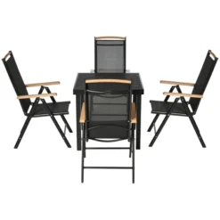 Outsunny 5 Piece Outdoor Furniture Patio Dining Set For 4, Square Outdoor Dining Table, Adjustable Reclining Folding Chairs, Black 7 Outsunny 5 Piece Outdoor Furniture Patio Dining Set For 4, Square Outdoor Dining Table, Adjustable Reclining Folding Chairs, Black -OUTSUNNY Sales Store GUEST d51535a0 f6ed 4620 a786 808fb38c8c22