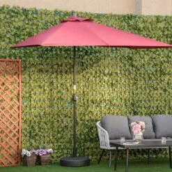 Outsunny Fillable Patio Umbrella Base Stand, Round Plastic Umbrella Holder For Outdoor, Patio, Garden, Deck And Beach, Fit Dia 38mm Pole, Black