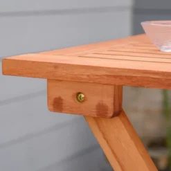 Outsunny 3 Piece Folding Patio Bistro Set, Wooden Outdoor Chairs And Table Set, Garden Dining Furniture For Poolside, Balcony, Teak -OUTSUNNY Sales Store GUEST d7b2db01 821f 48c0 9973 1bef40fddeb6