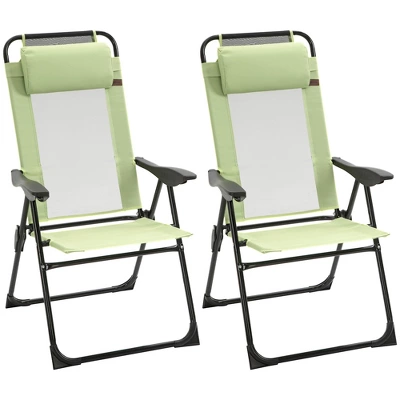 Outsunny Set Of 2 Portable Folding Recliner, Outdoor Patio Chaise Lounge Chair With Adjustable Backrest 6 Outsunny Set Of 2 Portable Folding Recliner, Outdoor Patio Chaise Lounge Chair With Adjustable Backrest - Image 6