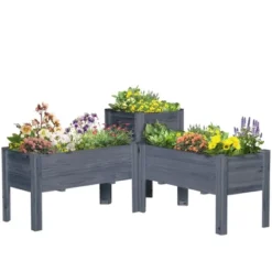 Outsunny Set Of 3 Raised Garden Beds, Self-Draining Elevated Wood Planter Boxes With Legs & Liner To Grow Vegetables, Herbs, And Flowers, Gray 7 Outsunny Set Of 3 Raised Garden Beds, Self-Draining Elevated Wood Planter Boxes With Legs & Liner To Grow Vegetables, Herbs, And Flowers, Gray -OUTSUNNY Sales Store GUEST d83ffc9b 1528 4b78 8bd9 2b4e37abc599
